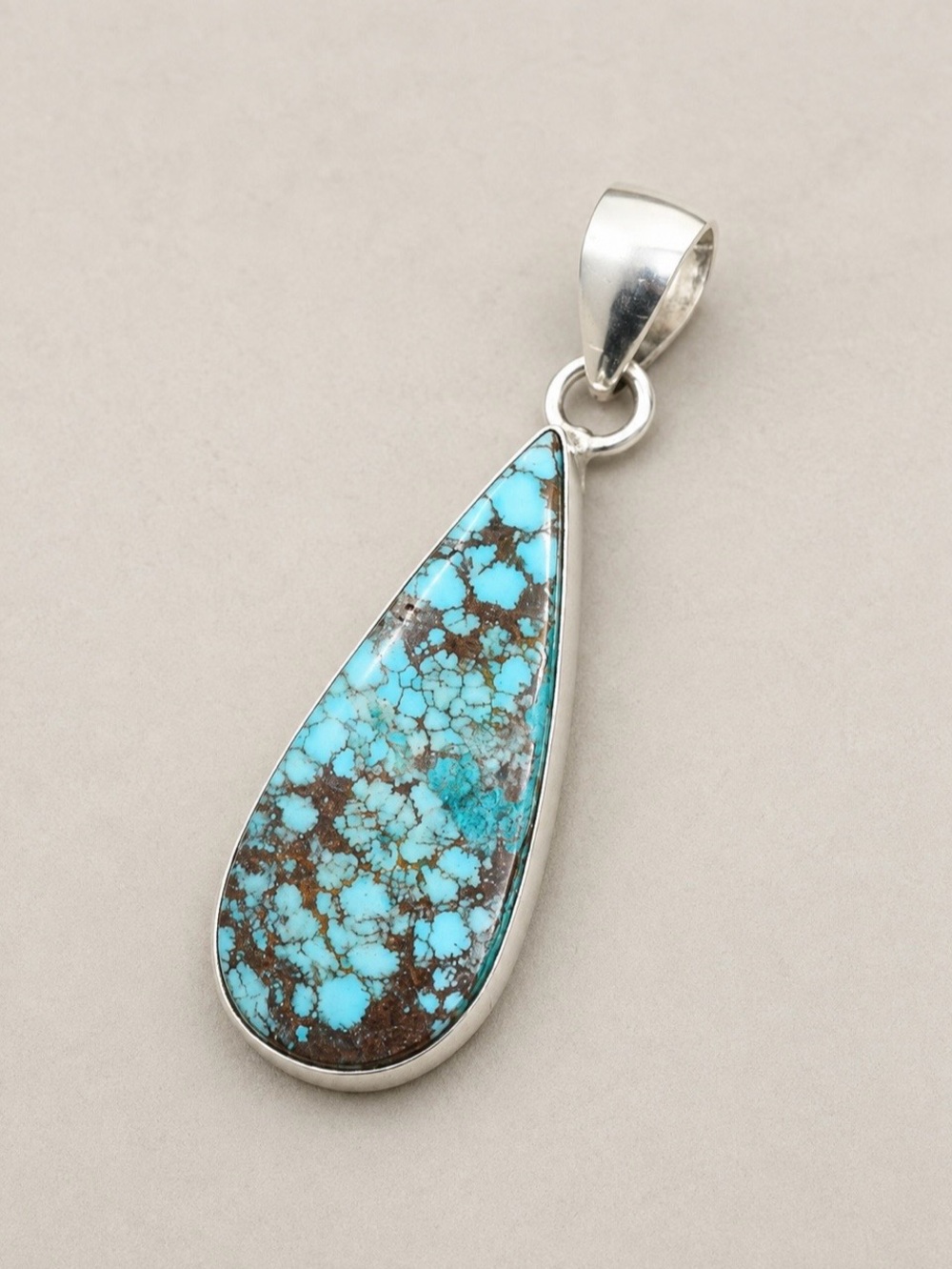 Huge XL Cloud Mountain 925 Silver
Turquoise Teardrop Pendant-Southwest